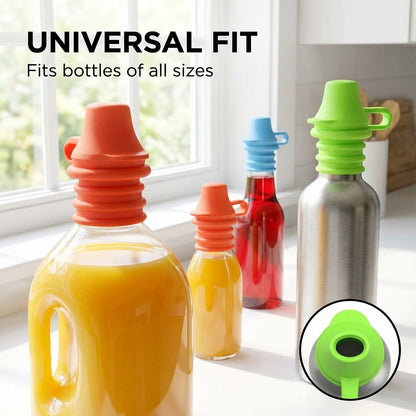 Universal Silicone Spout Adapter for Kids — Turn Any Bottle into a Sippy Cup