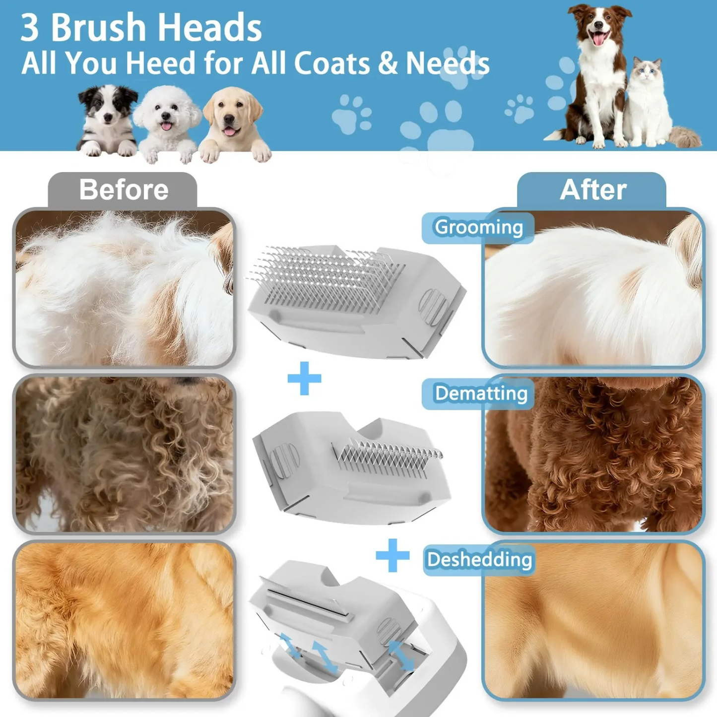 Pet Steam Brush for Dogs & Cats