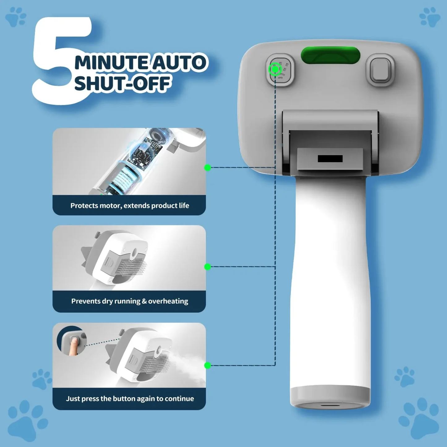 Pet Steam Brush for Dogs & Cats
