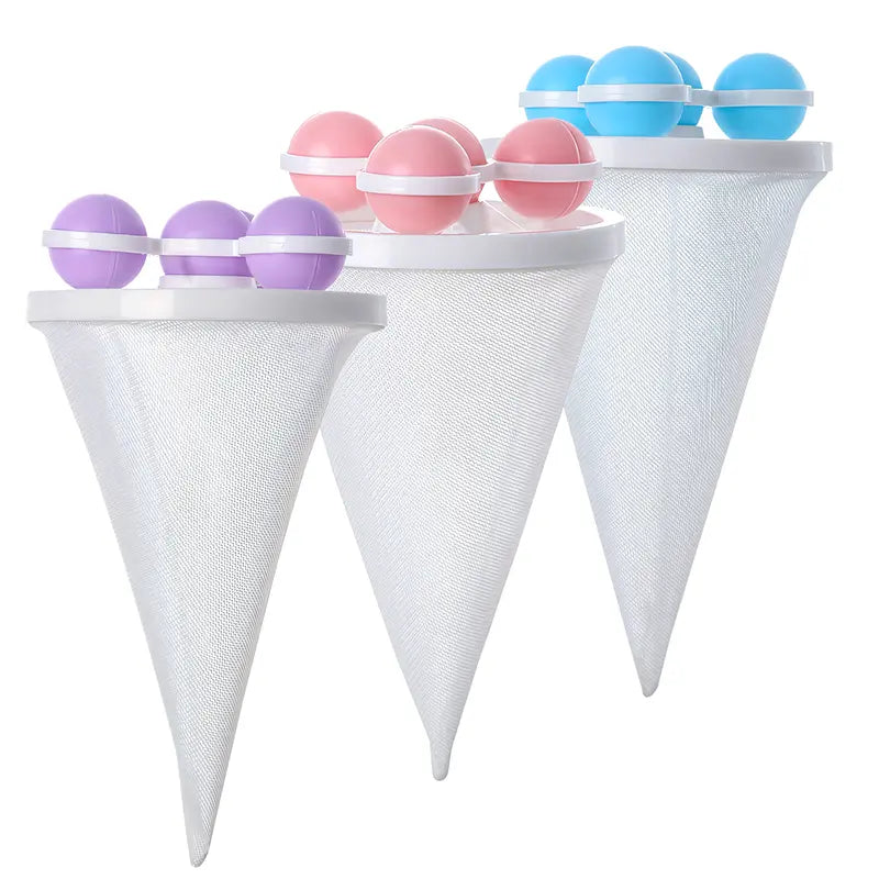3 Count Washing Machine Filter Bag, Reusable Floating Hair Filter for Laundry
