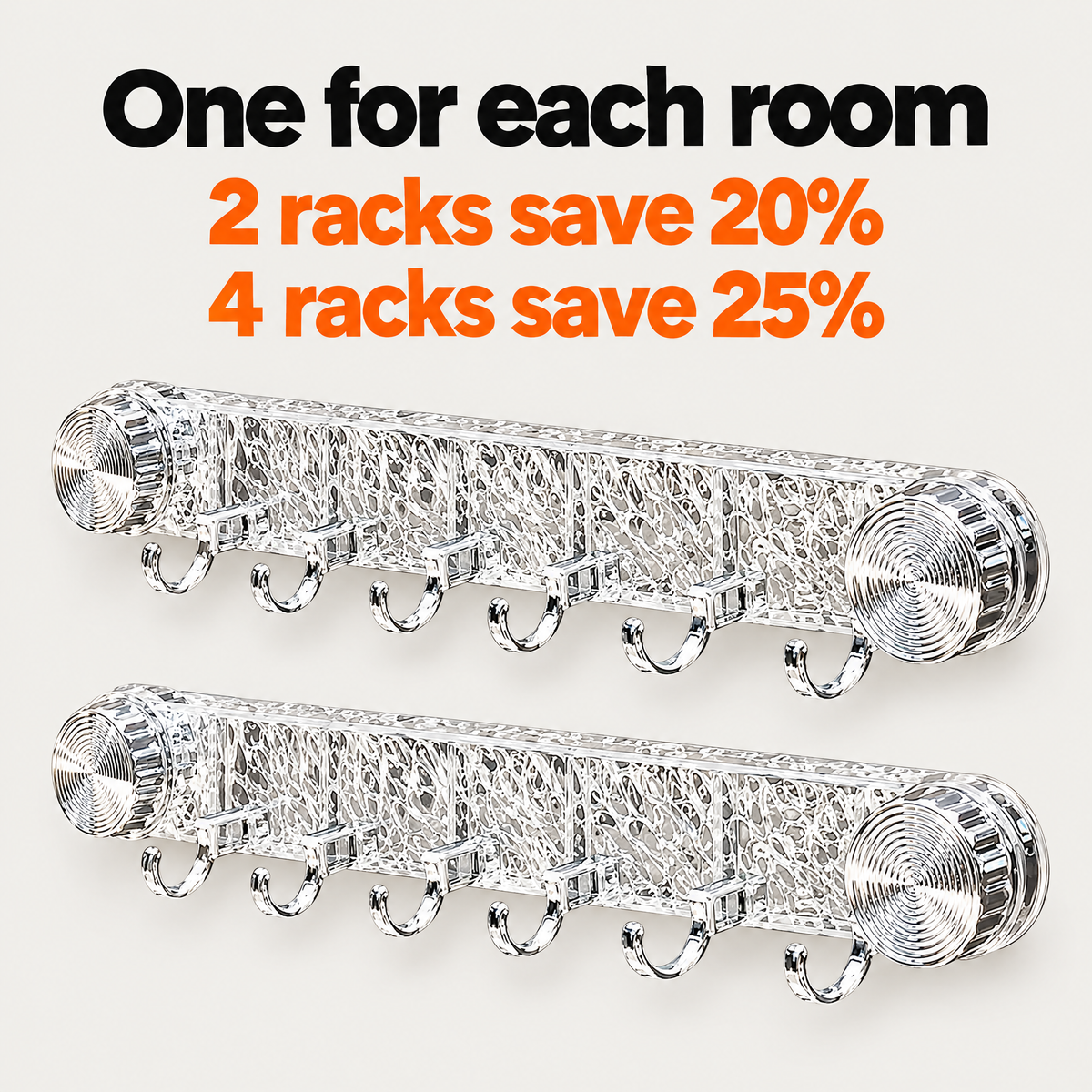 Vacuum Mount Hook Rack