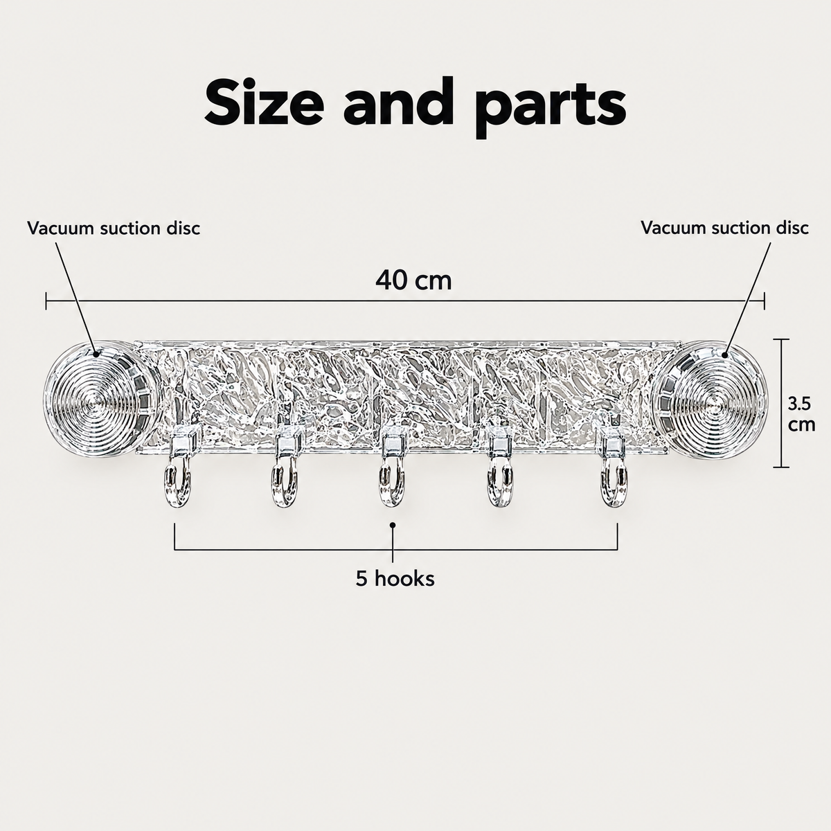 Vacuum Mount Hook Rack
