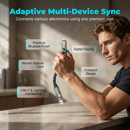 ⚡HOT SALE 50% OFF🔥4-in-1 Digital Display Keychain Charging Cable
