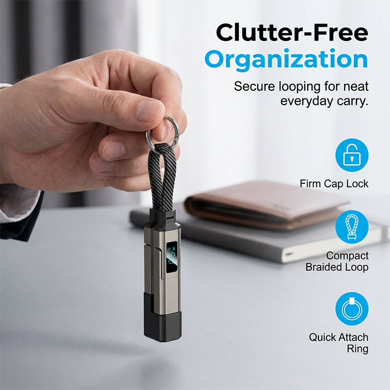 ⚡HOT SALE 50% OFF🔥4-in-1 Digital Display Keychain Charging Cable