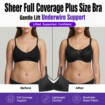 Sheer Full Coverage Plus Size Bra