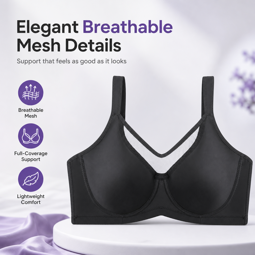 Sheer Full Coverage Plus Size Bra